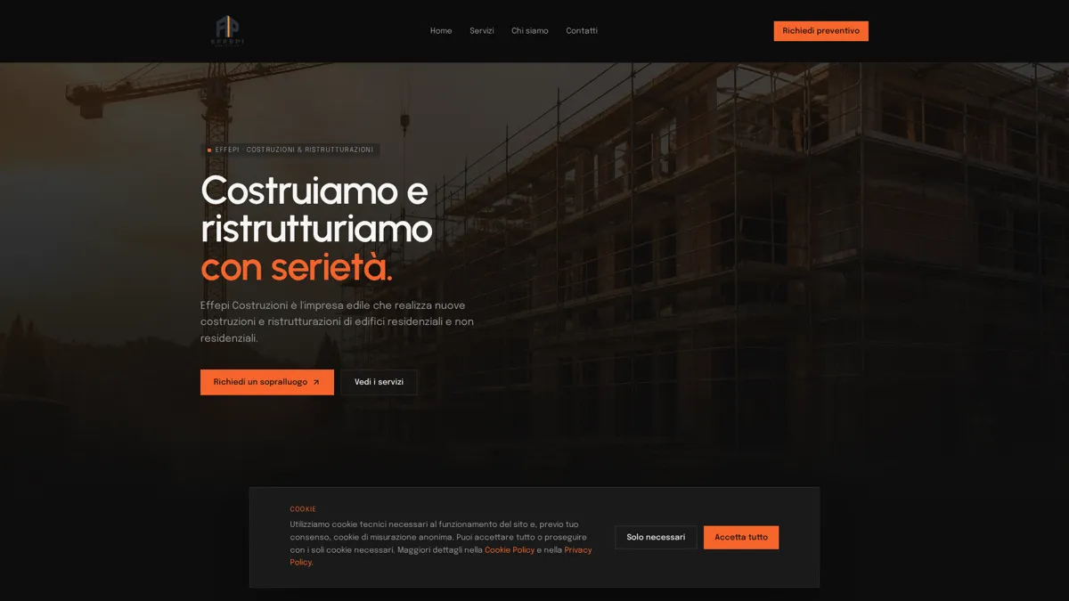 Sito web realizzato per Effepi Costruzioni